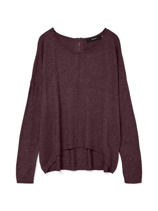 Γυναικεία πλεκτή μπλούζα VMBREEZE AURA LS ZIPPER BLOUSE Vero Moda 10319443 Winetasting NOOS W25/26