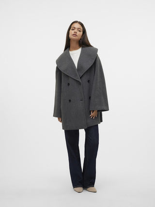 Γυναικείο παλτό VMLONDYN LS COAT VMA VERO MODA 10310000 Dark Grey Melange W24/25