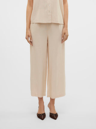 Γυναικεία παντελόνα VMMYMILO H/W CULOTTE PANT WVN GA Vero Moda 10321626 Oatmeal SS25