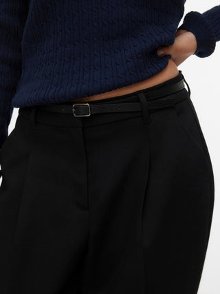 Γυναικείο παντελόνι VMELMA MW BARREL BELT ANKLE PANT VERO MODA 10340506 BLACK NOOS W26/27