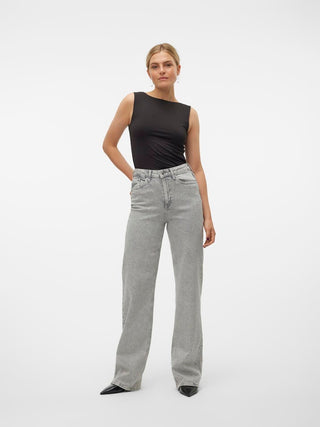 Γυναικείο τζιν Wide Leg Fit 79% Cotton, 20% Recycled Cotton, 1% Elastane VMTESSA HR WIDE JEANS RHINES RA207 GA VERO MODA 10316541 Medium Grey Denim W24/25