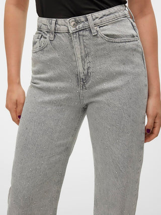 Γυναικείο τζιν Wide Leg Fit 79% Cotton, 20% Recycled Cotton, 1% Elastane VMTESSA HR WIDE JEANS RHINES RA207 GA VERO MODA 10316541 Medium Grey Denim W24/25