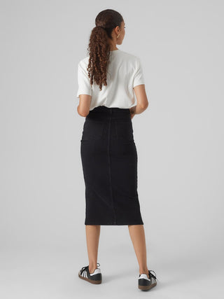 Γυναικεία φούστα VMLINA HR 7/8 DENIM SKIRT VERO MODA 10300188 Black Denim W 23/24