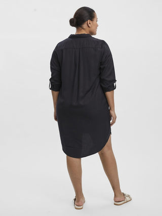 Γυναικείο shirt dress VMSILA LS SHORT DRESS MIX curve VERO MODA 10285017 Black NOOS W 23/24