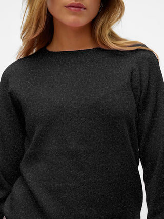 Γυναικεία πλεκτή μπλούζα VMDOFFY LS O-NECK BLOUSE GA Vero Moda 10201022 Black NOOS W25/26