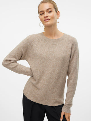 Γυναικεία πλεκτή μπλούζα VMDOFFY LS O-NECK BLOUSE GA Vero Moda 10201022 Sepia Tint NOOS W25/26