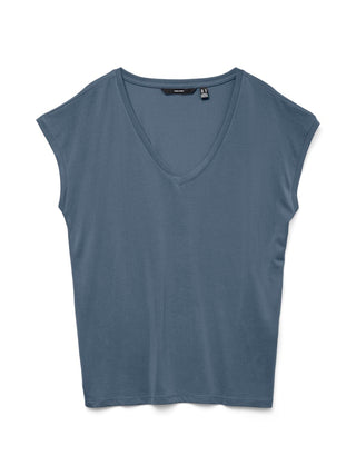 Γυναικεία μπλούζα κοντομάνικη VMFILLI SS V-NECK TEE Vero Moda 10247666 China Blue NOOS SS25