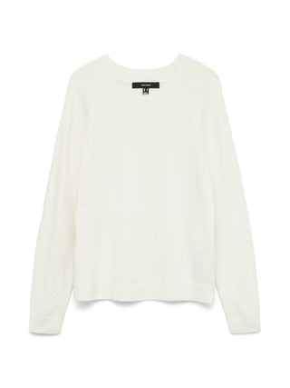 Γυναικεία πλεκτή μπλούζα VMDOFFY LS O-NECK BLOUSE GA Vero Moda 10201022 Snow White NOOS W25/26