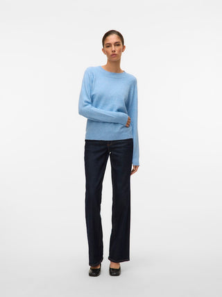 Γυναικεία πλεκτή μπλούζα VMDOFFY LS O-NECK BLOUSE GA Vero Moda 10201022 Blue Jasper NOOS W25/26