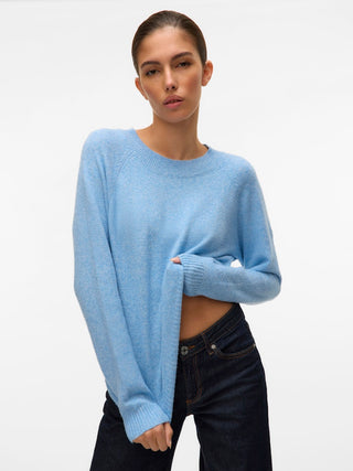 Γυναικεία πλεκτή μπλούζα VMDOFFY LS O-NECK BLOUSE GA Vero Moda 10201022 Blue Jasper NOOS W25/26