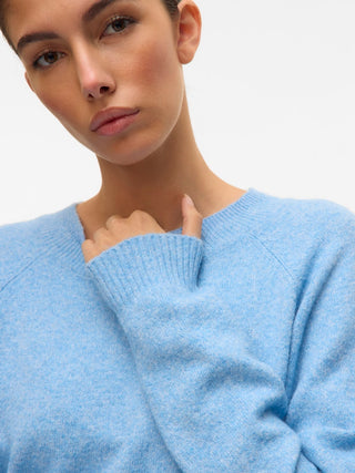Γυναικεία πλεκτή μπλούζα VMDOFFY LS O-NECK BLOUSE GA Vero Moda 10201022 Blue Jasper NOOS W25/26