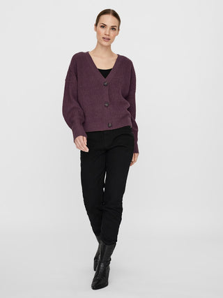 Γυναικεία ζακέτα πλεκτή VMLEA LS V-NECK CUFF CARDIGAN Vero Moda 10249632 Winetasting NOOS W25/26