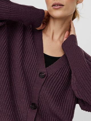 Γυναικεία ζακέτα πλεκτή VMLEA LS V-NECK CUFF CARDIGAN Vero Moda 10249632 Winetasting NOOS W25/26