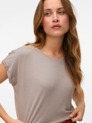 Γυναικείο t-shirt VMLAVA GLITTER SS TOP STRIPE GA JRS Vero Moda 10250488 Moon Rock NOOS SS25