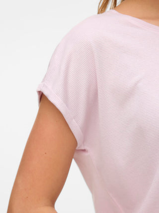 Γυναικείο t-shirt VMLAVA GLITTER SS TOP STRIPE GA JRS Vero Moda 10250488 Pink-A-Boo NOOS SS25