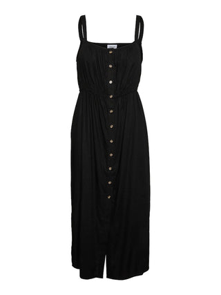 Γυναικείο φόρεμα λινό VMFIA SL 7/8 DRESS VERO MODA 10290431 Black S23
