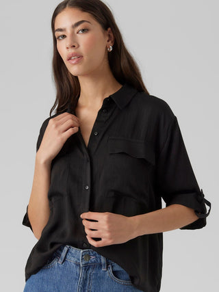 Γυναικείο πουκάμισο VMFABIANA 3/4 SHIRT VMA Vero Moda 10292861 Black NOOS SS25