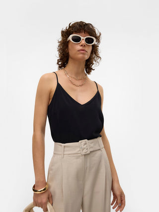 Γυναικείο top VMEASY JOY V-NECK SINGLET WVN GA Vero Moda 10297362 Black SS25