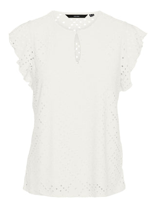 Γυναικείο top Regular Fit 95% Recycled Polyester, 5% Elastane VMTASSA SS O-NECK TOP JRS GA VERO MODA 10306398 Snow White S 24