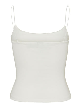 Γυναικείο top Tight Fit 95% Cotton , 5% Elastane VMCAM SHORT SINGLET JRS VERO MODA 10306890 Snow White NOOS S 24