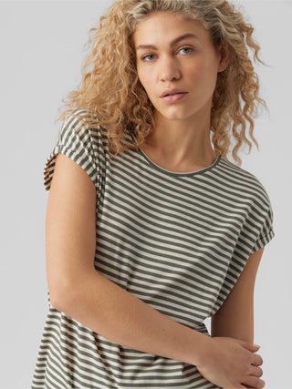 Γυναικεία μπλούζα κοντομάνικη VMAVA SS TOP STRIPE JRS VERO MODA 10284469 LAUREL WREATH NOOS SS26