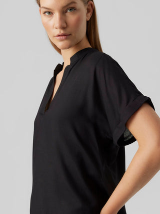 Γυναικεία μπλούζα κοντομάνικη VMBEAUTY SS TOP WVN GA VERO MODA 10279697 BLACK NOOS SS26