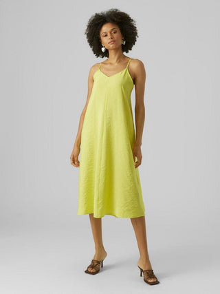 Γυναικείο φόρεμα VMQUEENY CALF SINGLET DREES VERO MODA 10290453 Limeade S23