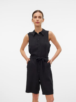 Γυναικείο ολόσωμο σορτς Regular Fit 100% TENCEL™ Lyocell VMBREE SL TWO POCKET BERMUDA PLAYSUIT GA VERO MODA 10304914 Black Denim S 24