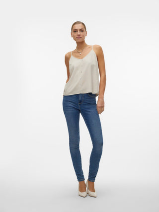 Γυναικείο top VMMYMILO SINGLET TOP WVN GA BOO Vero Moda 10303690 Silver Lining SS26