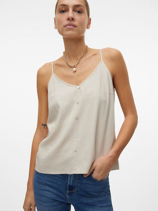 Γυναικείο top VMMYMILO SINGLET TOP WVN GA BOO Vero Moda 10303690 Silver Lining SS26