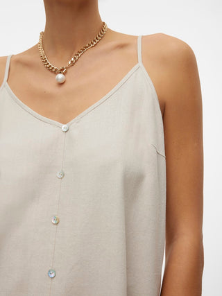 Γυναικείο top VMMYMILO SINGLET TOP WVN GA BOO Vero Moda 10303690 Silver Lining SS26