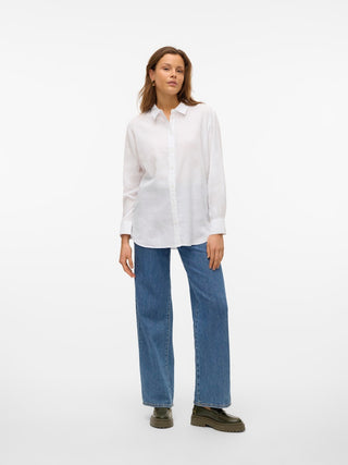 Γυναικείο πουκάμισο VMLINN LS SHIRT WVN VERO MODA 10305085 SNOW WHITE NOOS SS26