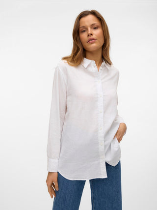 Γυναικείο πουκάμισο VMLINN LS SHIRT WVN VERO MODA 10305085 SNOW WHITE NOOS SS26