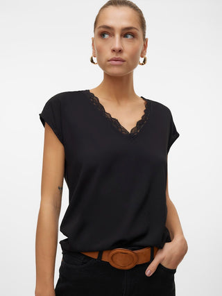 Γυναικείο top VMBELLA SL LACE TOP WVN VERO MODA 10306060 BLACK NOOS SS26