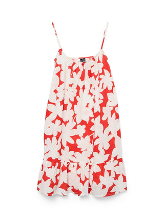 Γυναικείο φόρεμα VMDICTHE SHORT SINGLET DRESS WVN GA Vero Moda 10323634 Fiery Red SS25