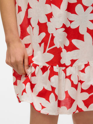 Γυναικείο φόρεμα VMDICTHE SHORT SINGLET DRESS WVN GA Vero Moda 10323634 Fiery Red SS25