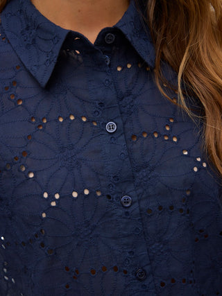 Γυναικείο πουκάμισο κοντομάνικο VMHAY NEW SS SHIRT WVN Vero Moda 10324269 Navy Blazer SS25