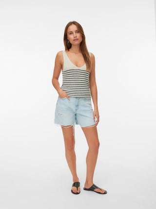 Γυναικείο top VMNEWLEXSUN SHINE SL TOP REP LX VERO MODA 10302753 BIRCH/NAVY SS26