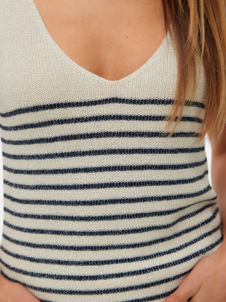 Γυναικείο top VMNEWLEXSUN SHINE SL TOP REP LX VERO MODA 10302753 BIRCH/NAVY SS26