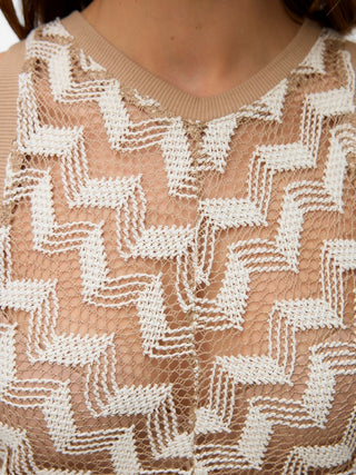 Γυναικείο top VMTIKKA SL CROCHET TOP JRS GA Vero Moda 10327092 Silver Mink SS25