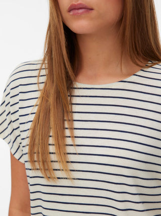 Γυναικεία μπλούζα κοντομάνικη VMHOLLI CAP SLEEVE O-NECK TOP JRS VERO MODA 10339728 BIRCH SS26