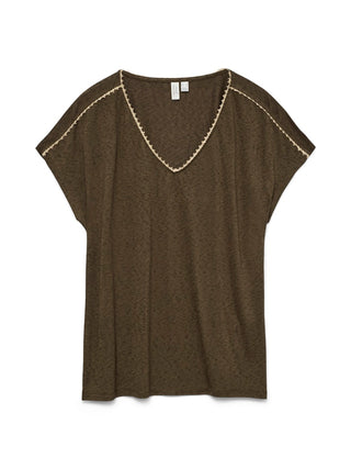 Γυναικεία μπλούζα κοντομάνικη VMJACKIE S/L V-NECK TOP JRS BTQ VERO MODA 10342229 KALAMATA SS26