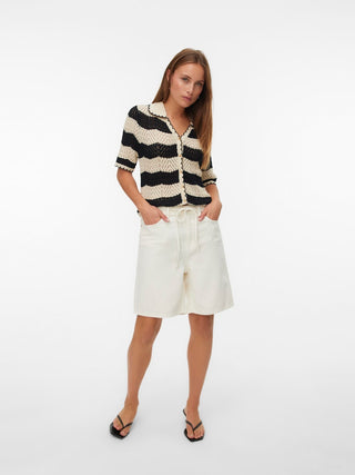 Γυναικείο σορτς VMVILLA MR BERMUDA DNM SHORTS MIX VERO MODA 10326196 ECRU SS26