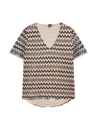 Γυναικεία μπλούζα κοντομάνικη VMVIOLA SS V-NECK TOP JRS VERO MODA 10344300 BLACK SS26