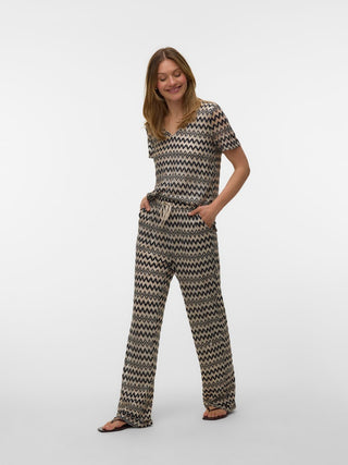Γυναικεία παντελόνα VMVIOLA HW WIDE PANTS JRS VERO MODA 10344302 BLACK SS26