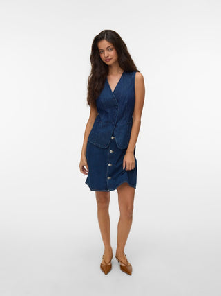 Γυναικείο γιλέκο VMVITA SL DENIM WAISTCOAT YO3102 VERO MODA 10345126 MEDIUM BLUE DENIM SS26