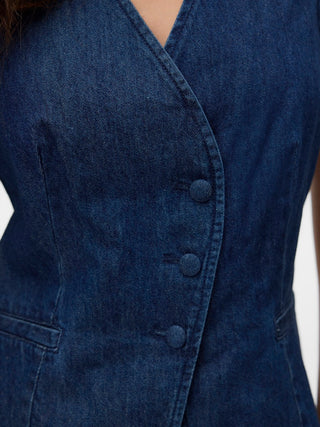 Γυναικείο γιλέκο VMVITA SL DENIM WAISTCOAT YO3102 VERO MODA 10345126 MEDIUM BLUE DENIM SS26