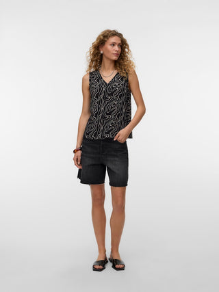 Γυναικείο top VMEASY JOY S/L V-NECK TOP WVN GA VERO MODA 10301759 BLACK SS26