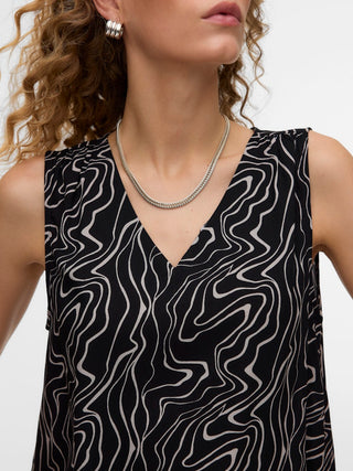 Γυναικείο top VMEASY JOY S/L V-NECK TOP WVN GA VERO MODA 10301759 BLACK SS26