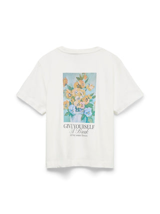 Γυναικείο t-shirt VMKLARA METTE SS TOP BOX JRS VERO MODA 10344820 SNOW WHITE/GIVE YOURSELF SS26
